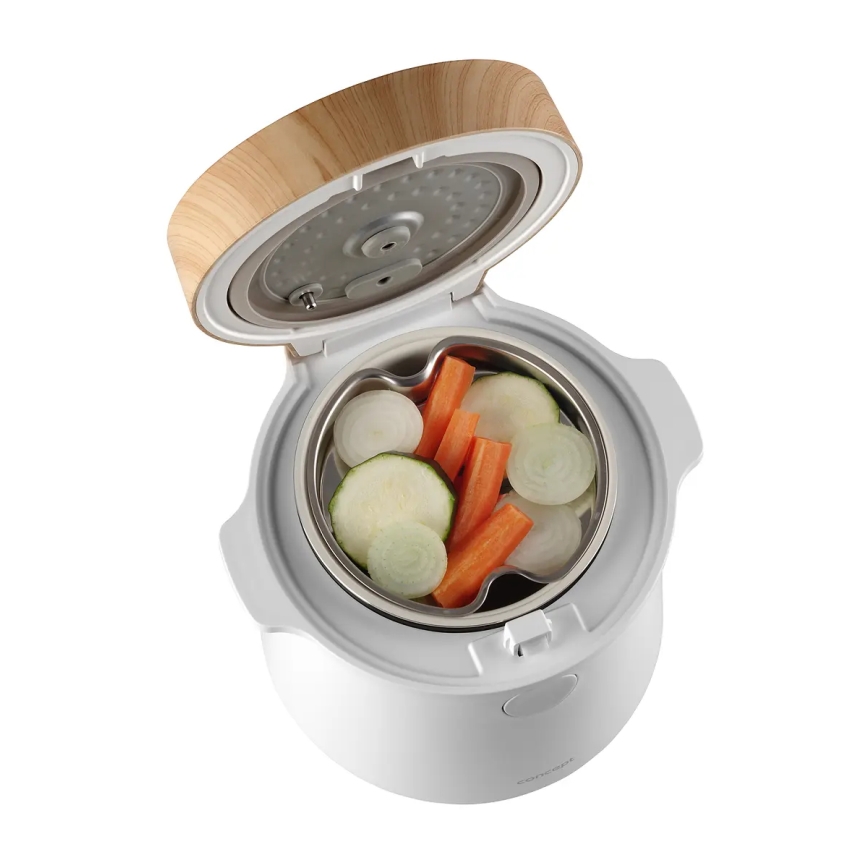 Concept RE3030 - Cuiseur à riz numérique 2 en 1 380 W/230 V 1,5 l blanc/décor bois
