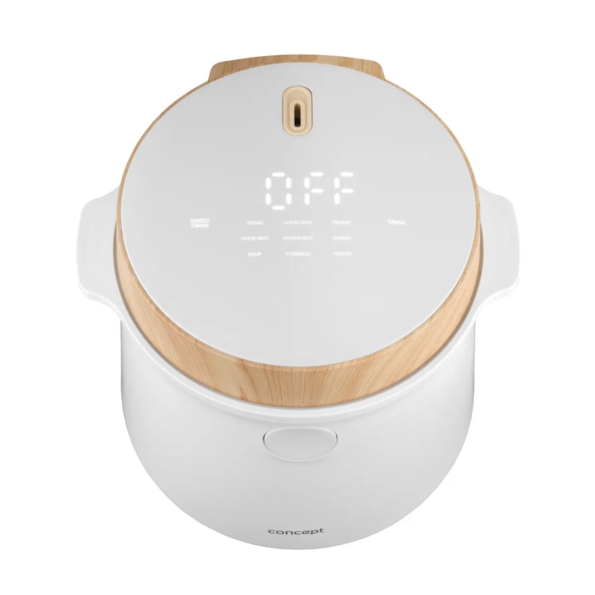Concept RE3030 - Cuiseur à riz numérique 2 en 1 380 W/230 V 1,5 l blanc/décor bois