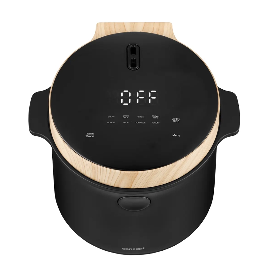 Concept RE4040 - Cuiseur à riz numérique 2 en 1 450 W/230 V 2 l noir/décor bois