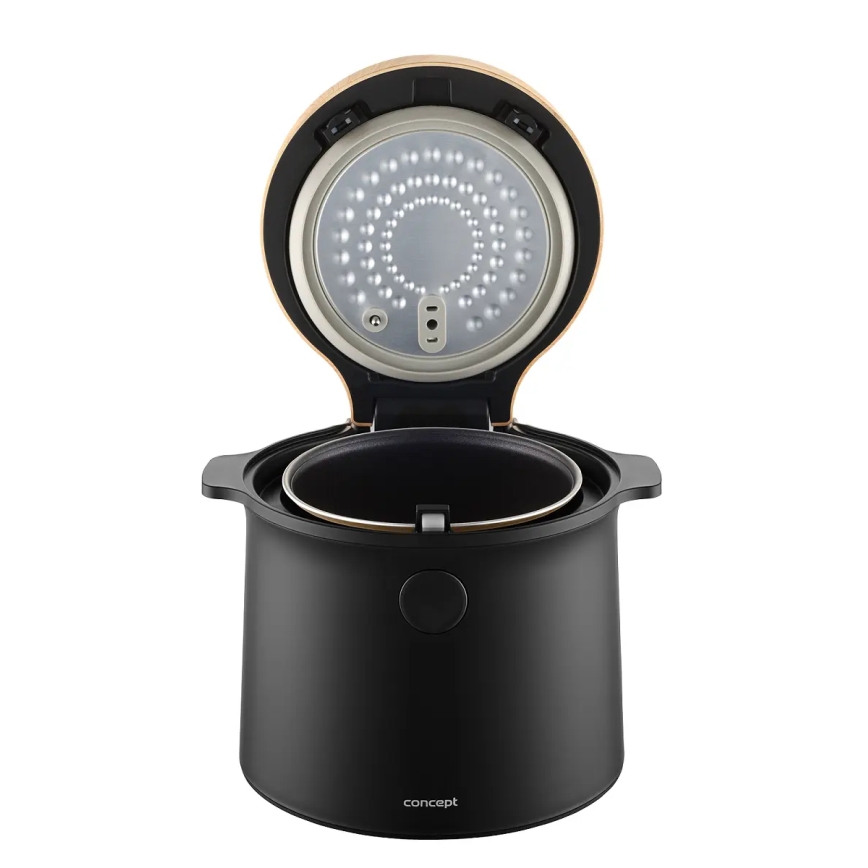Concept RE4040 - Digitale rijstkoker 2-in-1 450W/230V 2 l zwart/houtdecor