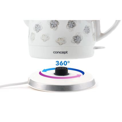 Concept RK0010ne - Bouilloire électrique 1 l 1100W/230V blanche/céramique