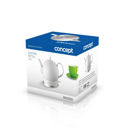 Concept RK0050 - Bouilloire électrique 1,2 l 1000W/230V blanche/céramique