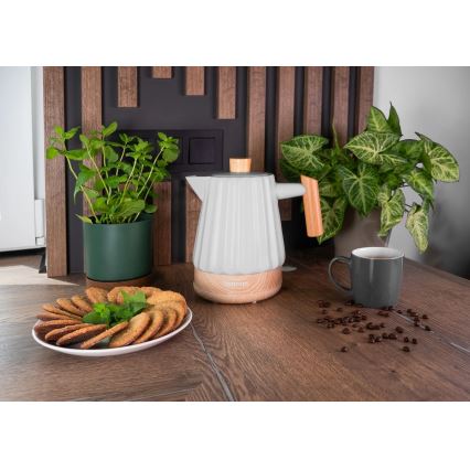 Concept RK0091 - Bouilloire électrique rapide 1,5 l 1500W/230V gris clair/décor bois/céramique