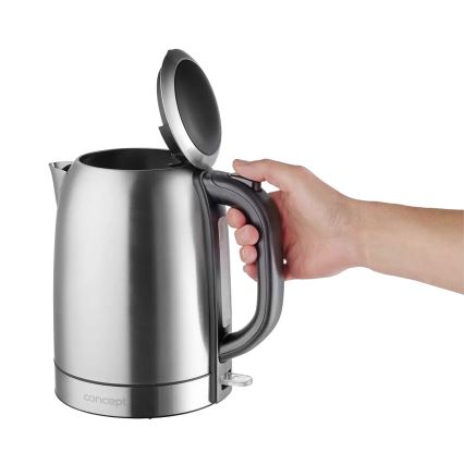 Concept RK3240 - Bouilloire électrique 1,7 l 2200 W/230 V, acier inoxydable