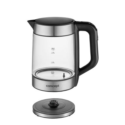 Concept RK4067 - Bouilloire électrique 1,7 l avec contrôle de la température, 2200W/230V, inox