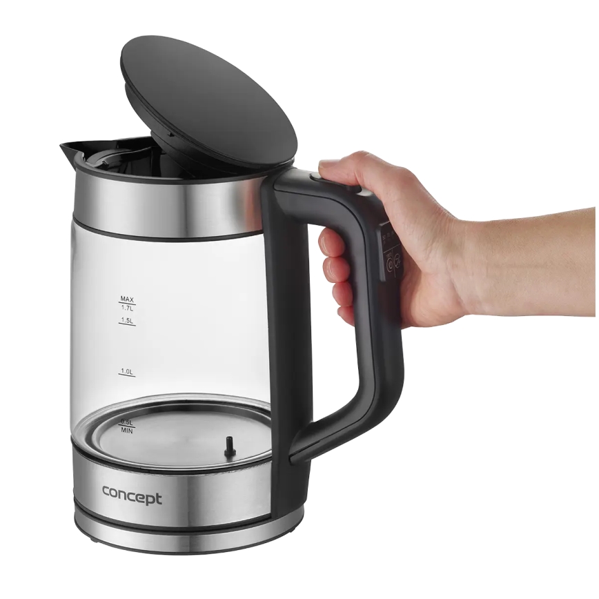 Concept RK4067 - Waterkoker met temperatuurregeling, 1,7 l, 2200 W/230 V, roestvrij staal