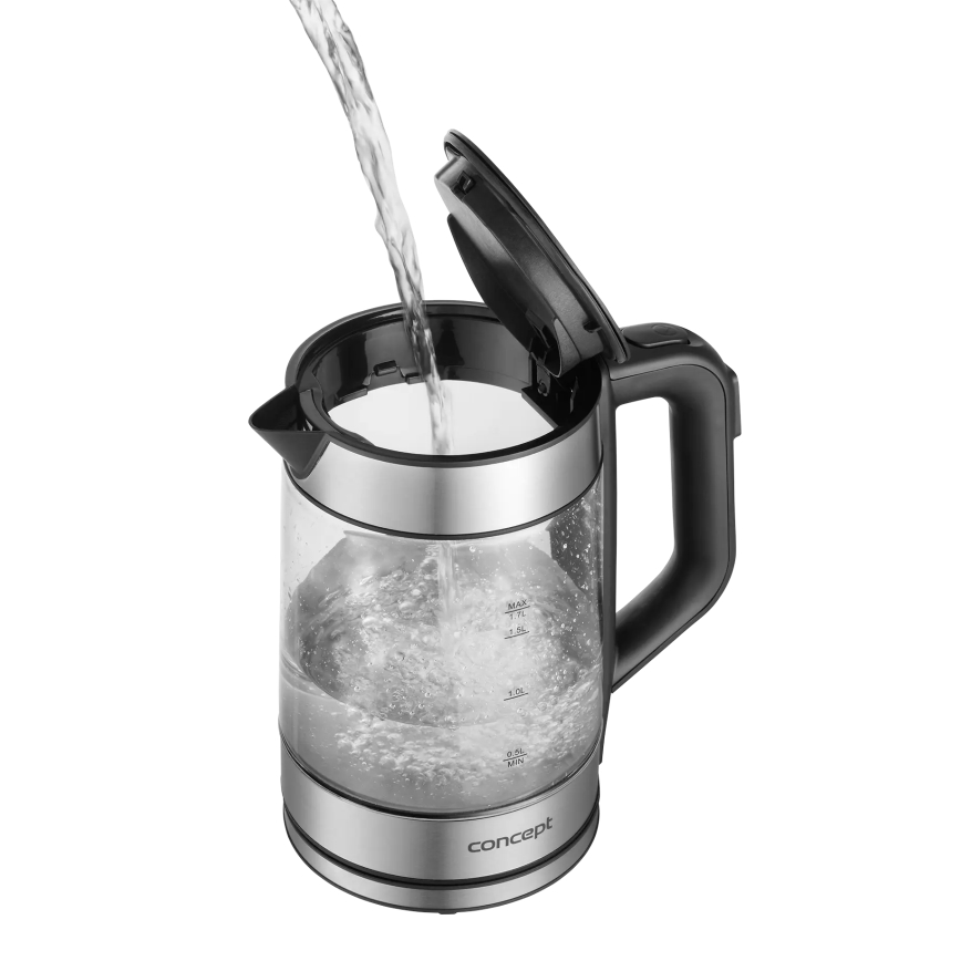 Concept RK4067 - Waterkoker met temperatuurregeling, 1,7 l, 2200 W/230 V, roestvrij staal