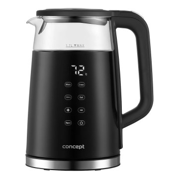 Concept RK4100 - Bouilloire électrique à régulation de la température, 1,7 l, 2200 W/230 V, noir
