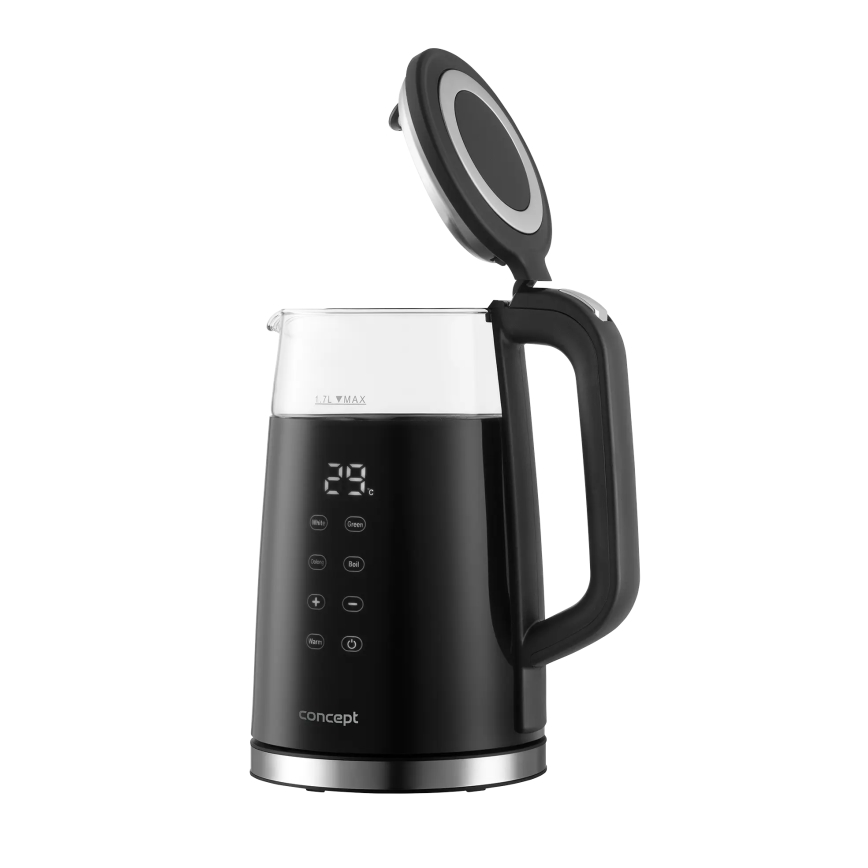 Concept RK4100 - Bouilloire électrique à régulation de la température, 1,7 l, 2200 W/230 V, noir
