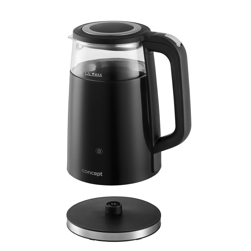 Concept RK4100 - Bouilloire électrique à régulation de la température, 1,7 l, 2200 W/230 V, noir