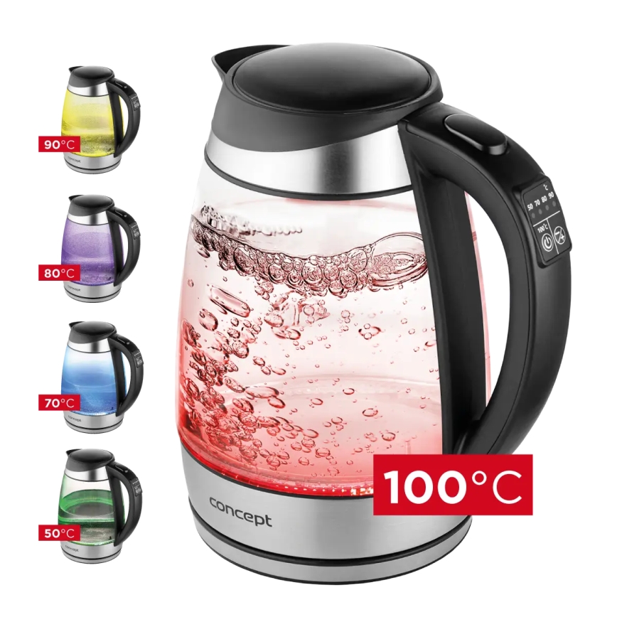Concept RK4120 - Waterkoker met thermostaatregeling 1,7 l 2200W/230V RVS