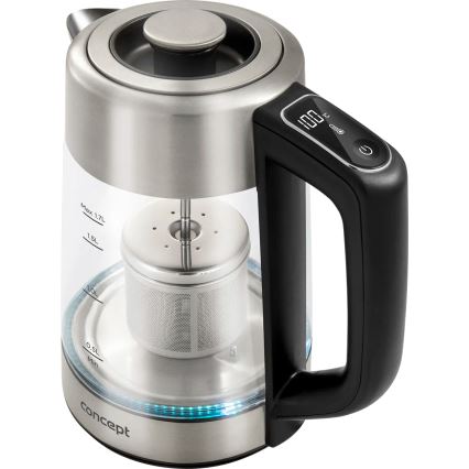 Concept RK4190 - Waterkoker met temperatuurregeling en zeef 1,7 l 2200W/230V roestvrij staal