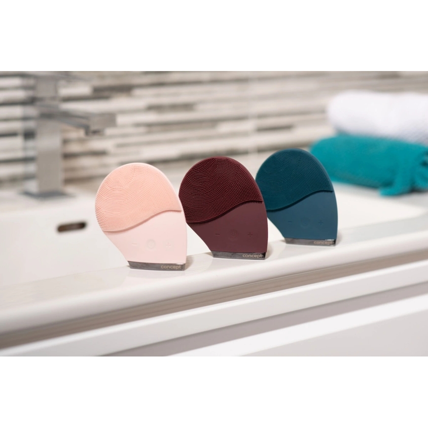 Concept SK9101 - Brosse nettoyante pour le visage SONIVIBE 2W/5V 250 mAh IPX7 rouge