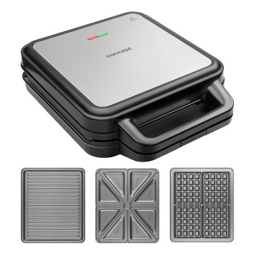Concept SV3080 - Broodrooster FAMILY 3-in-1 1200W/230V zwart/roestvrij staal