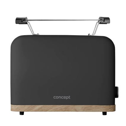 Concept TE2016 - Broodrooster met twee sleuven en opwarmrek 930W/230V zwart