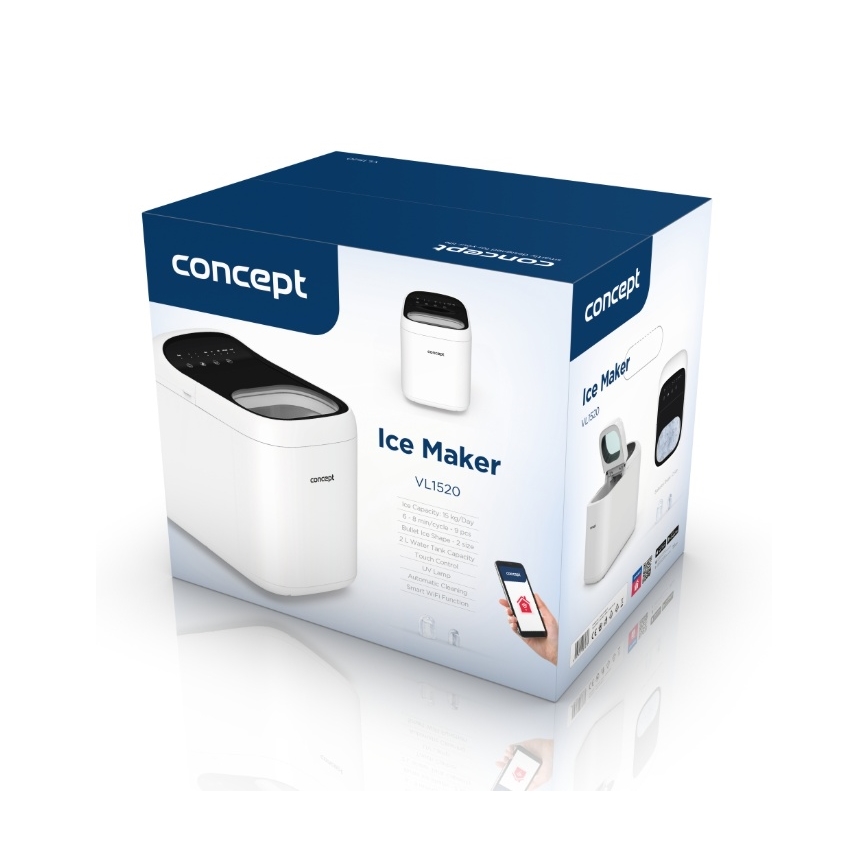Concept VL1520 - IJsblokjesmachine 150W/230V Wi-Fi wit