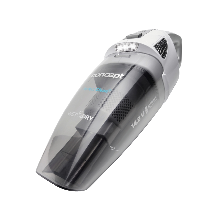 Concept VP4370 - Aspirateur de poche WET & DRY PERFECT CLEAN 90W/14,8V 2200 mAh blanc
