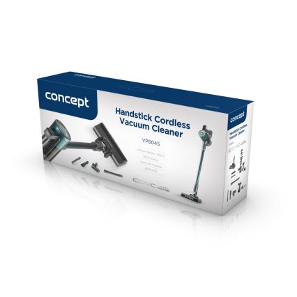 Concept VP6045 - Aspirateur balai et à main 2 en 1 ICONIC SUCTION PRO 450W/29,6V 2500 mAh bleu