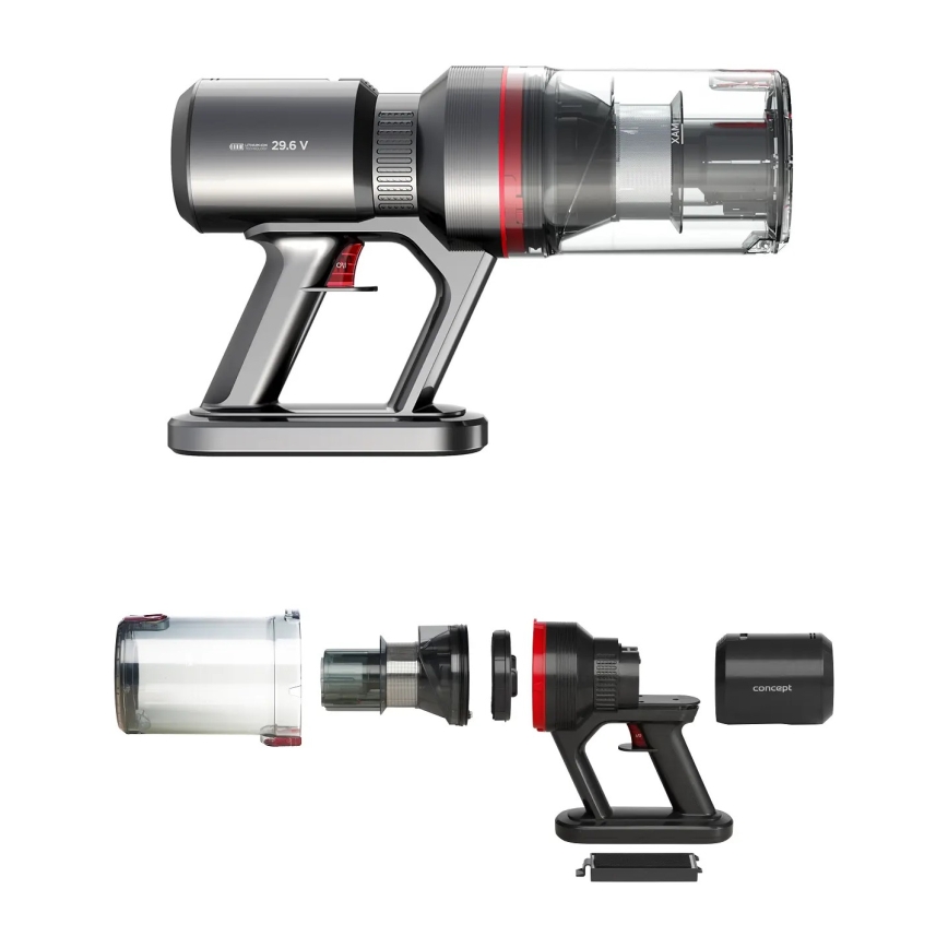 Concept VP6150 - 3-in-1 steelstofzuiger ULTIMATE UV POWER 500W/29,6V 2200 mAh zwart