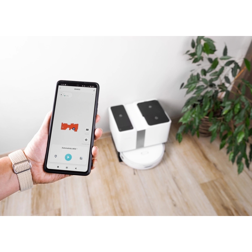Concept VR4050 - Aspirateur robot intelligent 2 en 1 avec fonction serpillière OPTIMUS AQUA PRO LASER 3D 600W/230V 5200 mAh Wi-Fi blanc