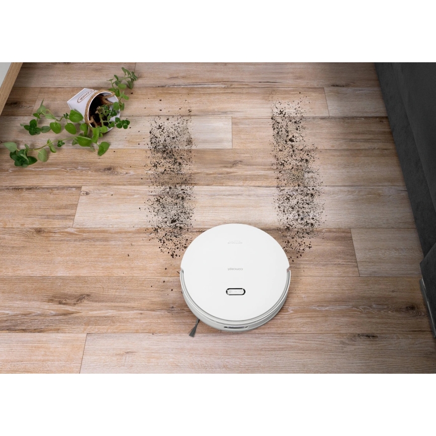 Concept VR4050 - Aspirateur robot intelligent 2 en 1 avec fonction serpillière OPTIMUS AQUA PRO LASER 3D 600W/230V 5200 mAh Wi-Fi blanc