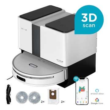 Concept VR4050 - Slimme 2-in-1 robotstofzuiger met dweil OPTIMUS AQUA PRO LASER 3D 600W/230V 5200 mAh Wi-Fi wit