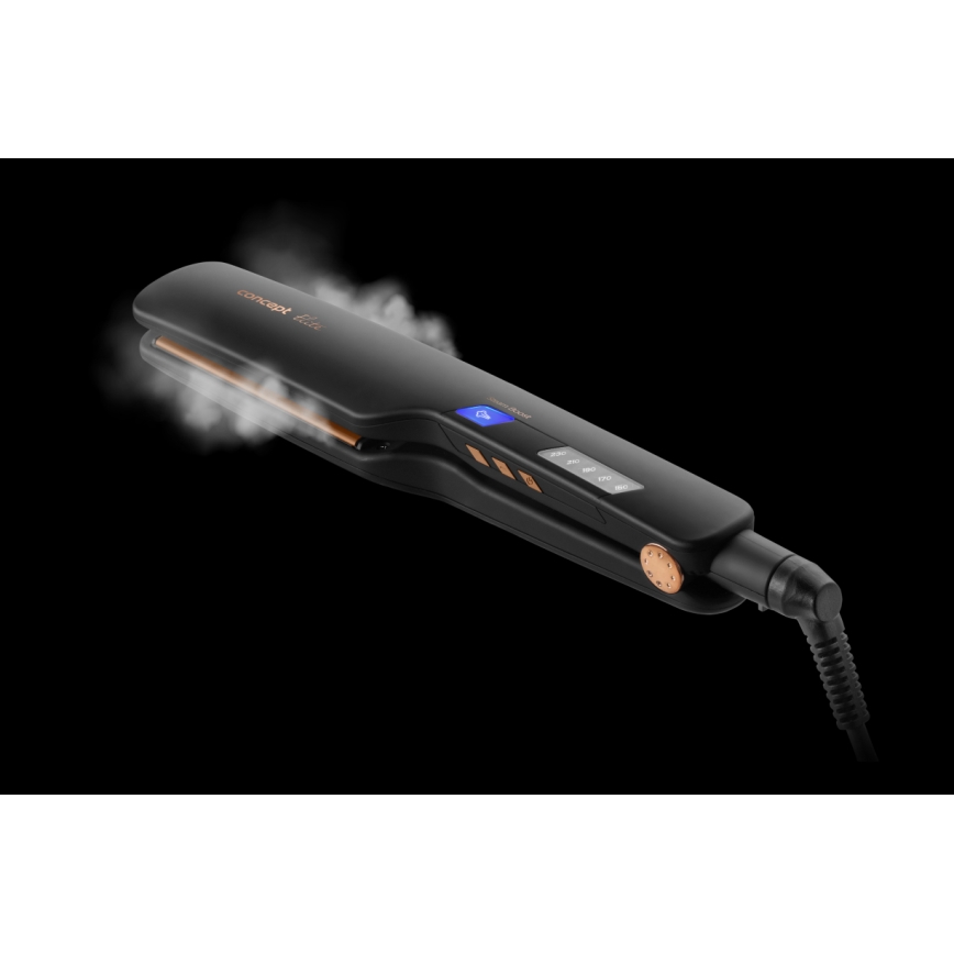 Concept VZ6010 - Stoom stijltang met LED-display ELITE STEAM BOOST 54W/230V zwart