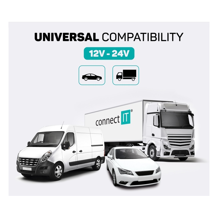 CONNECT IT CCC-8800-SL - FM-zender voor in de auto met handsfree-functie zwart/zilver