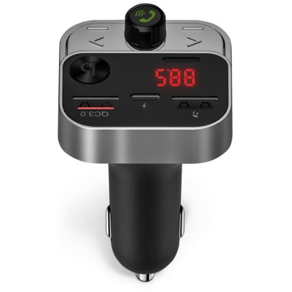 CONNECT IT CCC-8900-AN - Émetteur FM pour voiture avec fonction mains libres noir/argent