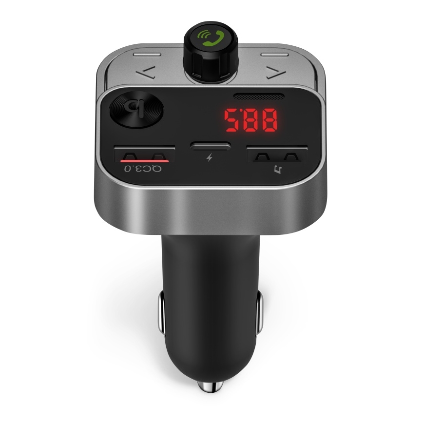 CONNECT IT CCC-8900-AN - Émetteur FM pour voiture avec fonction mains libres noir/argent