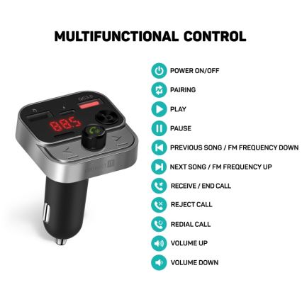 CONNECT IT CCC-8900-AN - FM-zender voor in de auto met handsfree-functie zwart/zilver
