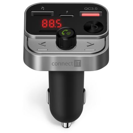 CONNECT IT CCC-8900-AN - FM-zender voor in de auto met handsfree-functie zwart/zilver