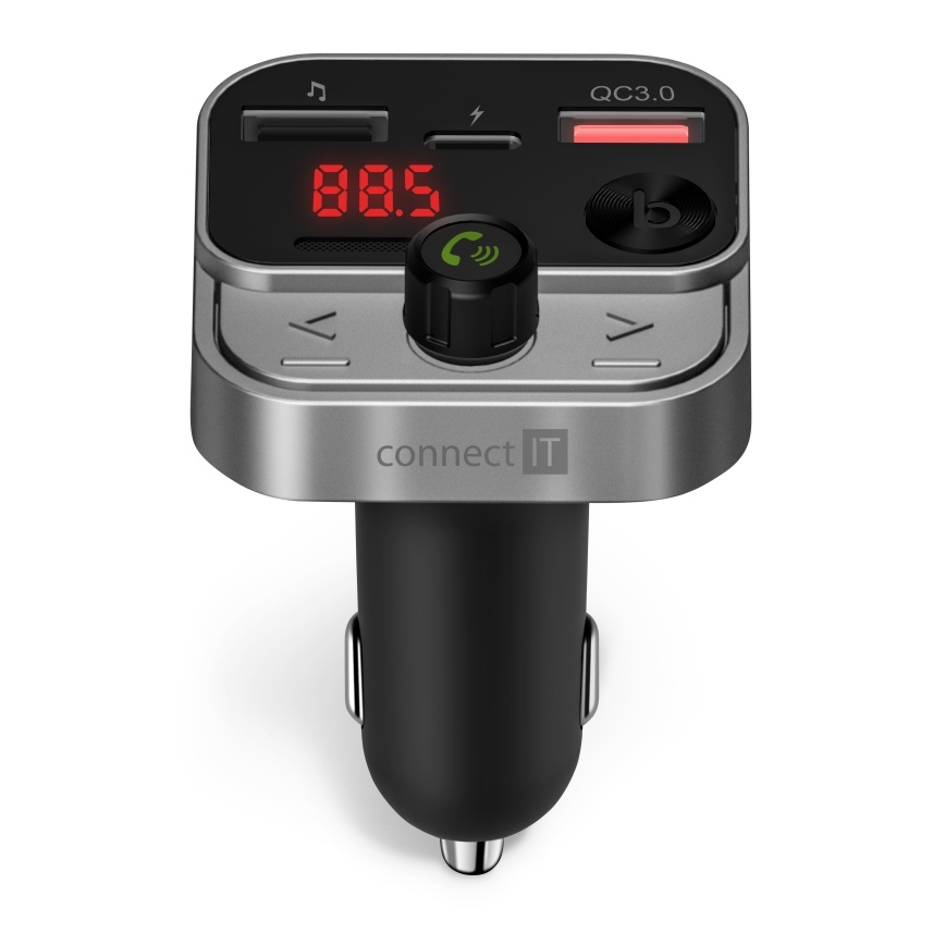 CONNECT IT CCC-8900-AN - FM-zender voor in de auto met handsfree-functie zwart/zilver