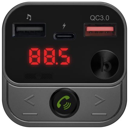 CONNECT IT CCC-8900-AN - FM-zender voor in de auto met handsfree-functie zwart/zilver