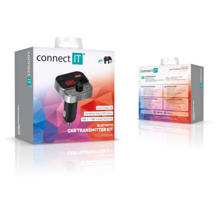 CONNECT IT CCC-8900-AN - FM-zender voor in de auto met handsfree-functie zwart/zilver