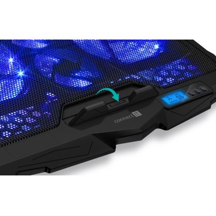 CONNECT IT CCP-2200-BK - Koelpad voor laptop 4x ventilator 2xUSB zwart//blauw