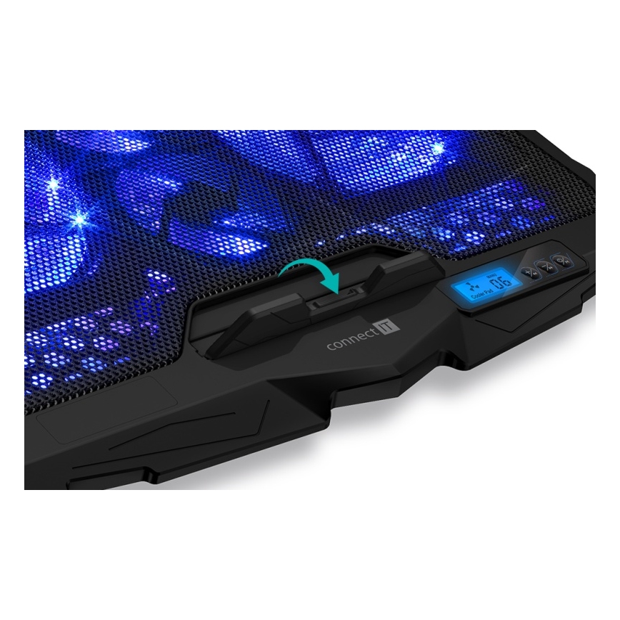 CONNECT IT CCP-2200-BK - Koelpad voor laptop 4x ventilator 2xUSB zwart//blauw