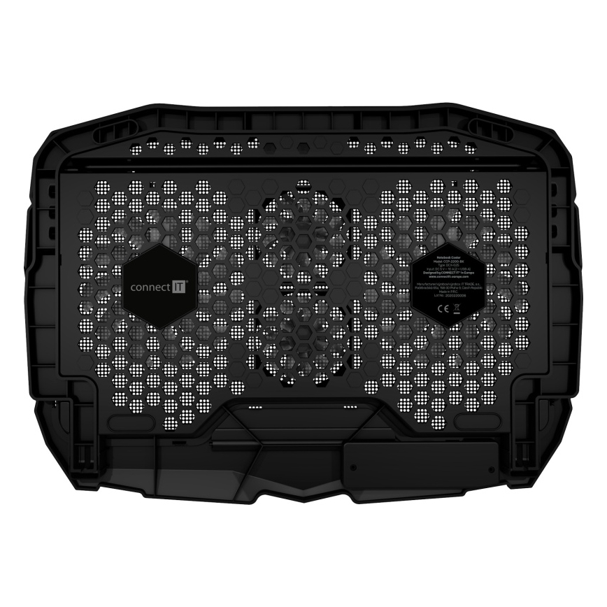 CONNECT IT CCP-2200-BK - Koelpad voor laptop 4x ventilator 2xUSB zwart//blauw