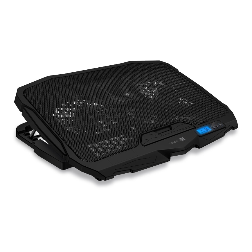 CONNECT IT CCP-2200-BK - Koelpad voor laptop 4x ventilator 2xUSB zwart//blauw