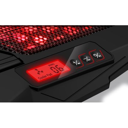CONNECT IT CCP-2200-RD - Koelpad voor laptop 4x ventilator 2xUSB zwart/rood