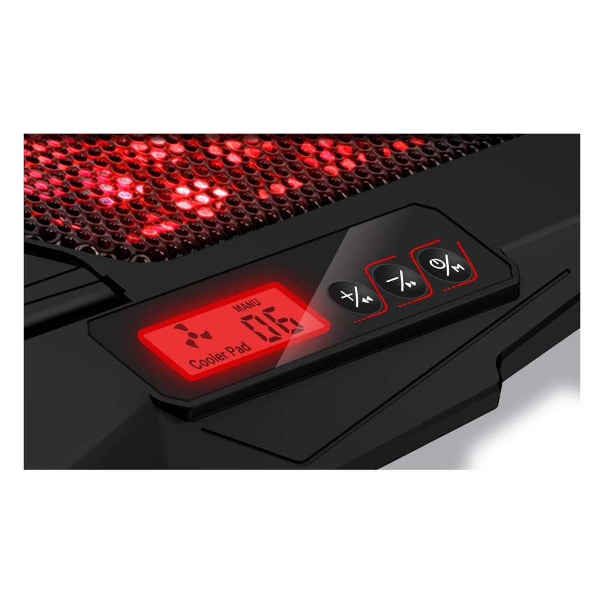 CONNECT IT CCP-2200-RD - Koelpad voor laptop 4x ventilator 2xUSB zwart/rood