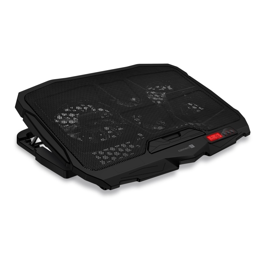 CONNECT IT CCP-2200-RD - Koelpad voor laptop 4x ventilator 2xUSB zwart/rood