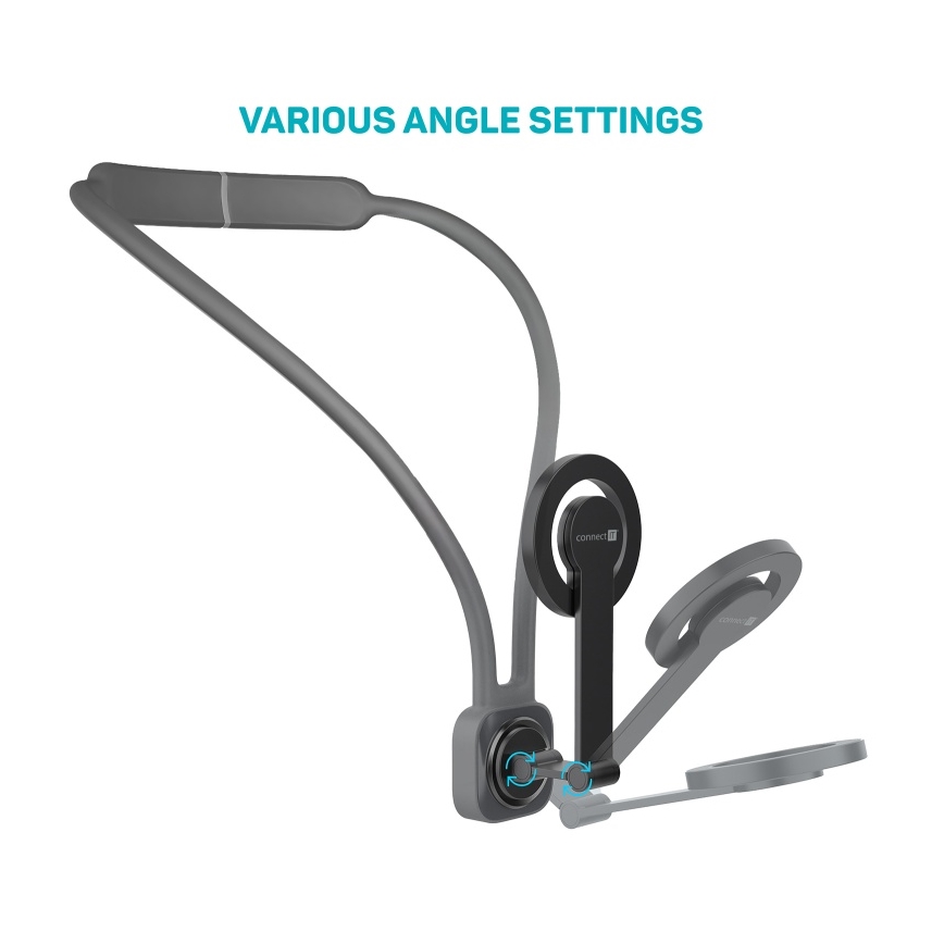 CONNECT IT CFF-6020-GY - Flexibele magnetische MagSafe-telefoonhouder voor om de nek