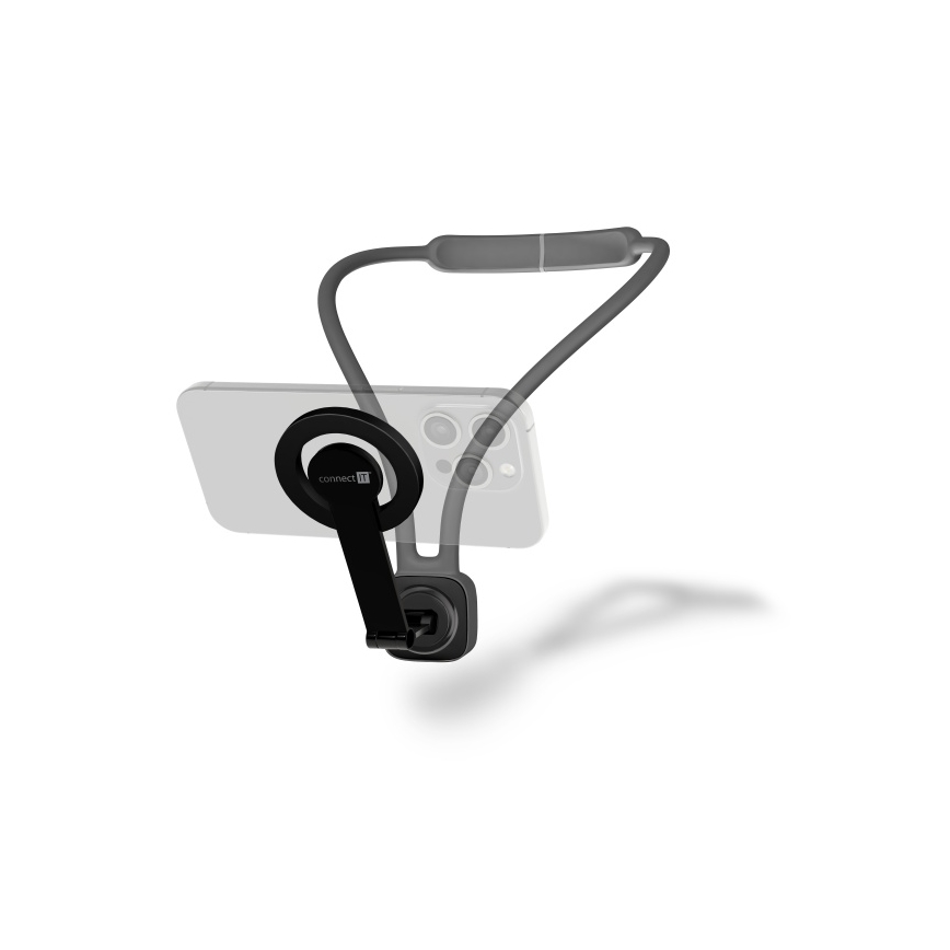 CONNECT IT CFF-6020-GY - Flexibele magnetische MagSafe-telefoonhouder voor om de nek