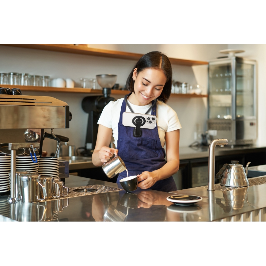 CONNECT IT CFF-6020-GY - Flexibele magnetische MagSafe-telefoonhouder voor om de nek