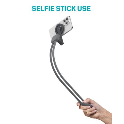 CONNECT IT CFF-6020-GY - Support de téléphone magnétique flexible à porter autour du cou, compatible MagSafe