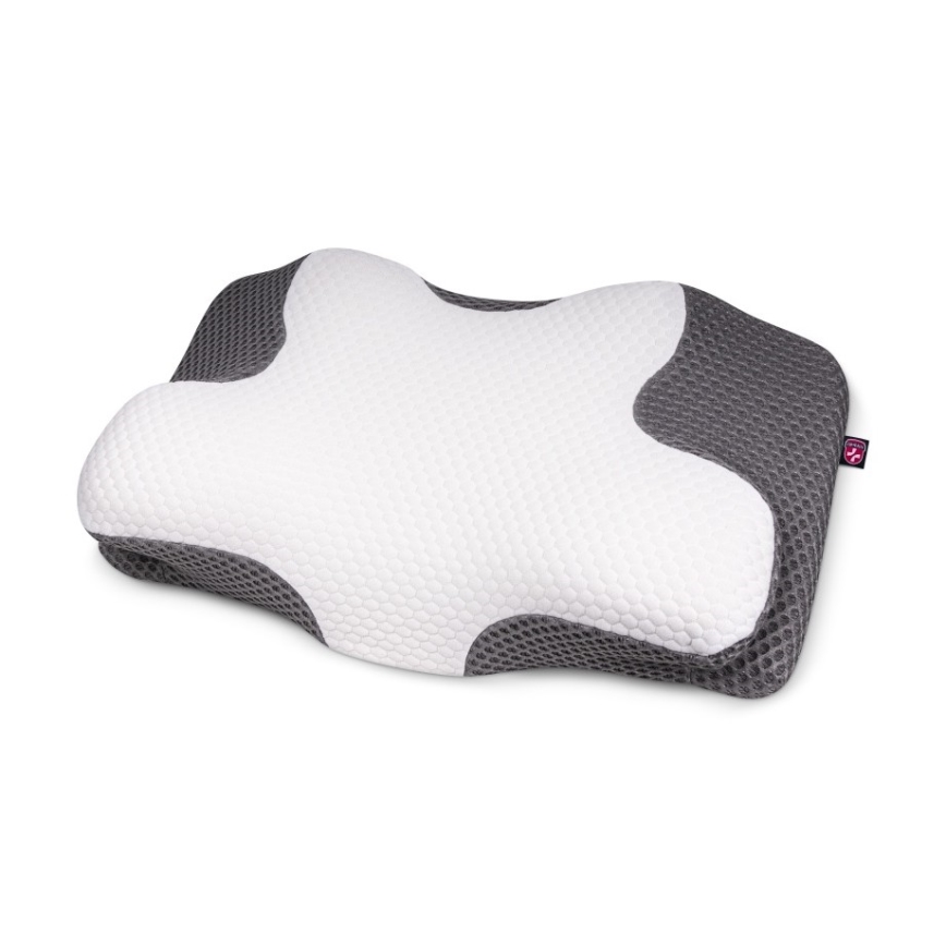 CONNECT IT CFH-6031-WH - Coussin anatomique Lyra blanc/gris