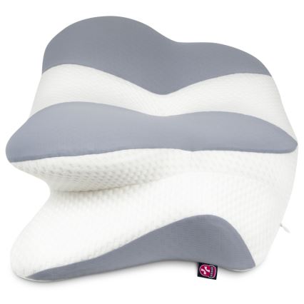 CONNECT IT CFH-6032-WH - Coussin anatomique Gemini blanc/gris