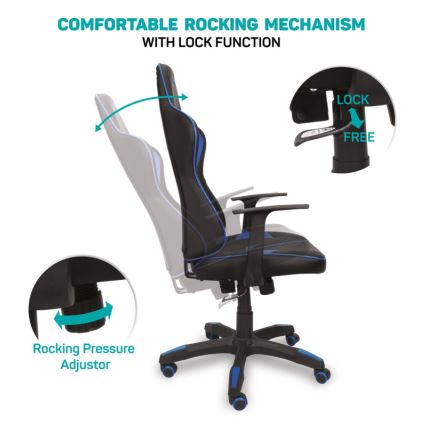 CONNECT IT CGC-0700-BL - Fauteuil de jeu LeMans Pro noir/bleu