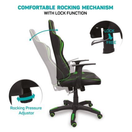 CONNECT IT CGC-0700-GR - Fauteuil de jeu LeMans Pro noir/vert